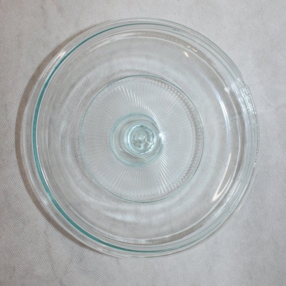 PYREX G5C BLUE TINT GLASS REPLACEMENT LID 7"d INNER RIM ROUND RIBBED 1.5qt - Picture 9 of 16